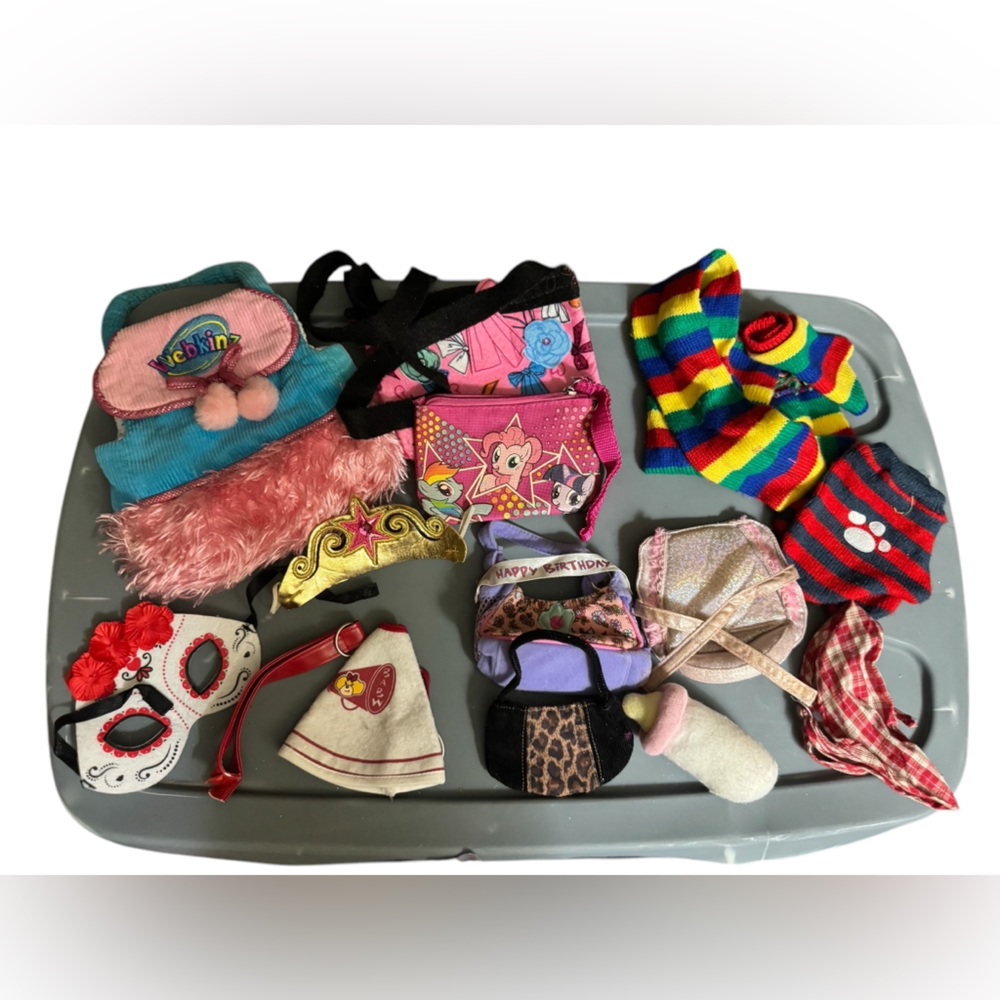 Build A‎ Bear Accessories, including small Build A Bear clothing Lot